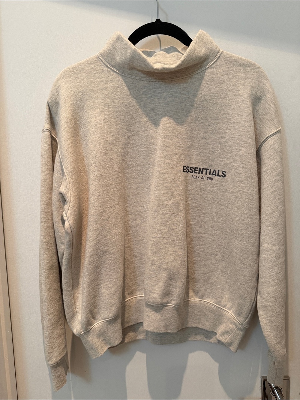 Essentials Men’s/Women’s Cream Mock Neck Sweatshirt